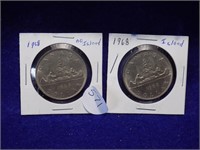 2 1968 Silver Dollars-1 with no island