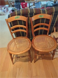 Pair Of Antique Cane Seat Chairs