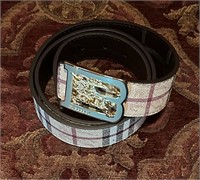 Burberry Unisex Haymaker Plaid Reversible Belt