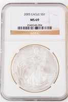 Coin 2005 American Silver Eagle NGC MS69