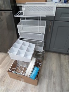 plastic & metal kitchen/pantry organizers