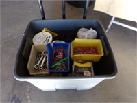 Tote of assorted fasteners