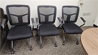 3 Rolling Office Chairs w/Mesh Backs