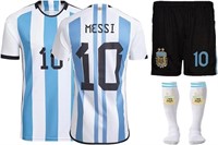 NEW (28) Messi Jersey/Short/Socks White