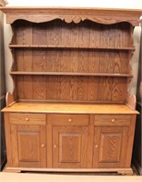 Large oak pewter cupboard