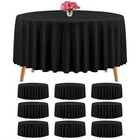 10 Packs Premium Round Tablecloth 120 Inch Black P