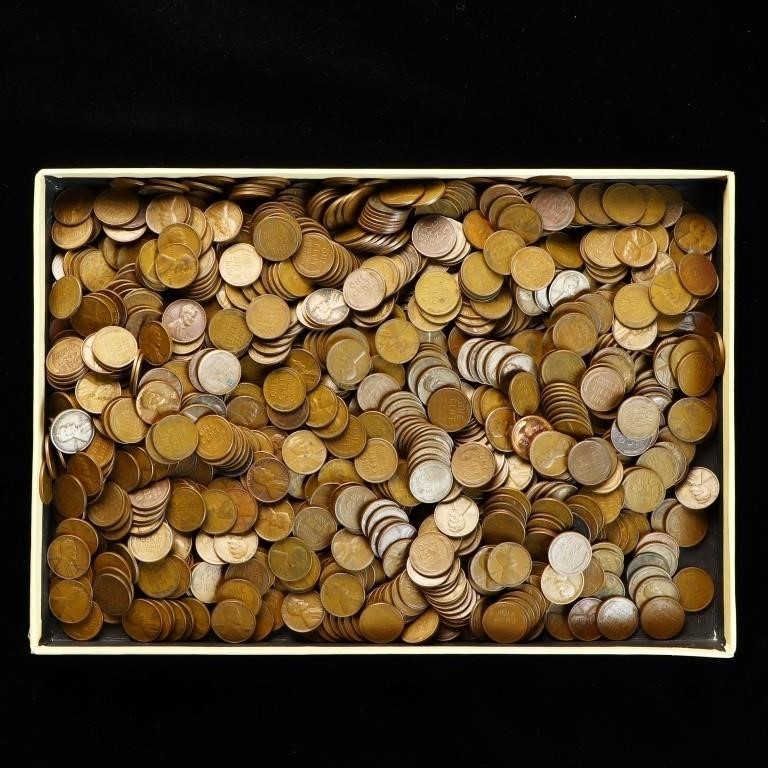 Large lot of unsearched early copper wheat pennies