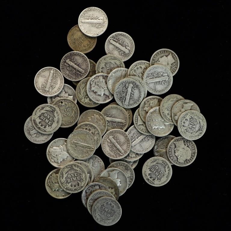Lot of Mercury Silver Dimes