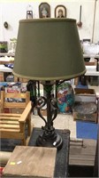 Vintage style metal table lamp with shade and