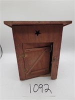 Wooden Handcrafted Outhouse-app 10.5"  tall