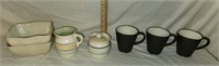 Pflatzgraff Pitcher & Lidded Jar, (3) IKEA Mugs
