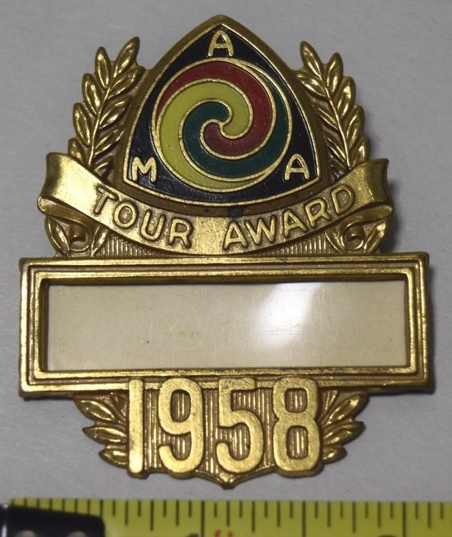 '58 AMA American Motorcycle Gypsy Tour Award Badge