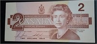 1986 Canada $2 Banknote