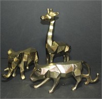 Gold Tone Animal Figurines with