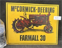 MCCORMICK DEERING FARMALL 30 REPOP METAL SIGN