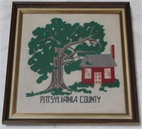 "Pittsylvania County" Framed Needlework