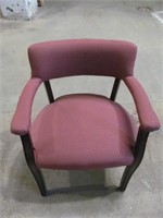 Wood armchair w. rose color fabric