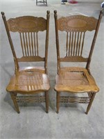 Pressed back chairs, cane seats are damaged