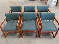 Armchairs, green fabric, need cleaning