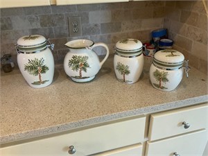 4 piece canister set- palm trees