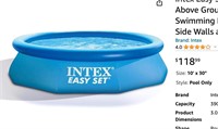 Intex Easy Set 10 Foot x 30 Inch Above Ground