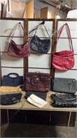 Box of assorted ladies handbags