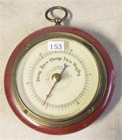 Wood and Brass Accent Barometer