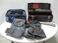 Tool Belt, Bag & Box W/Assorted Tools