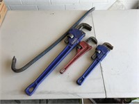 3 Pipe Wrenches Two 14" & 1 24"