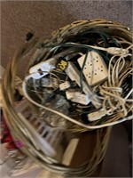 BASKET OF ELECTRICAL CORDS