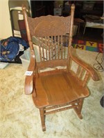 VINTAGE PRESS BACK ROCKING CHAIR