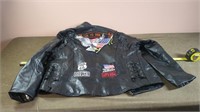 LEATHER BIKER JACKET XL