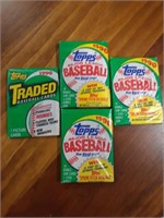 4PK OF TRADED & BASEBALL CARDS