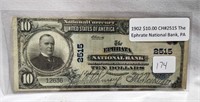 Series 1902 $10 National Currency Ephrata,