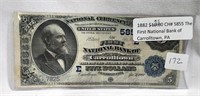 Second Charter 1882 National Currency $5 FNB of