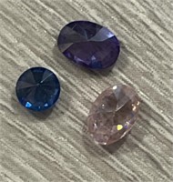 (3) Different Colored Sapphires