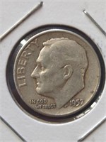 Silver 1957 Roosevelt dime