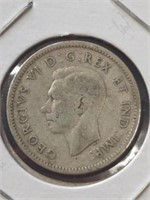 Silver 1940 Canadian dime