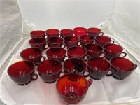 21 Pcs Ruby Red Coffee Cups