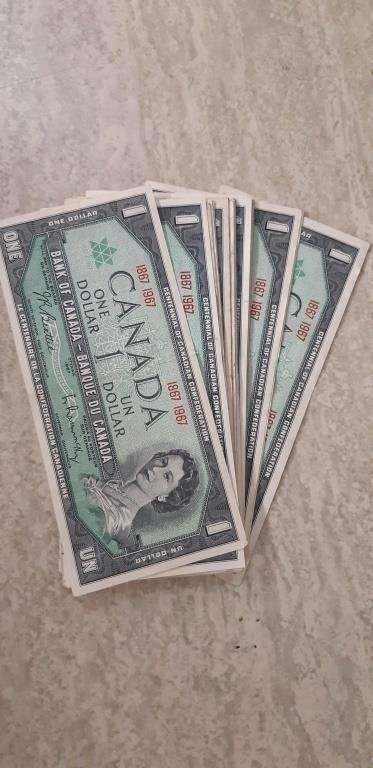 Lot of 30 Centennial CDN One dollar bills