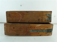 2 - 1916 Dated Wooden Tobacco Boxes