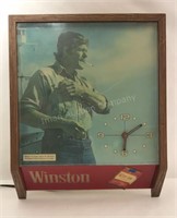 Winston Advertising Clock & Light 16.5" X 20.5"