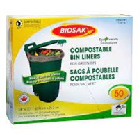 Biosak Compostable Bin Liners, 24"x30" 50 Pc