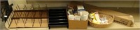 (3) boxes assorted light bulbs, paper rack,