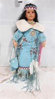 Indian Woman Native American Porcelain 26" Doll