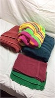 F4) ASSORTED TOWELS, FOR RAGS, USED WITH HOLES ,