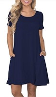 MEDIUM WNEEDU WOMEN’S SUMMER T-SHIRT DRESS