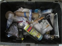 BOX OF PAINTING SUPPLIES