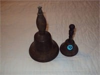 Brass Pair of Bells with wood handles