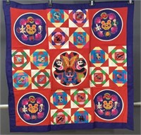 Chinese Red Bai Jia Bei 100 Families Quilt